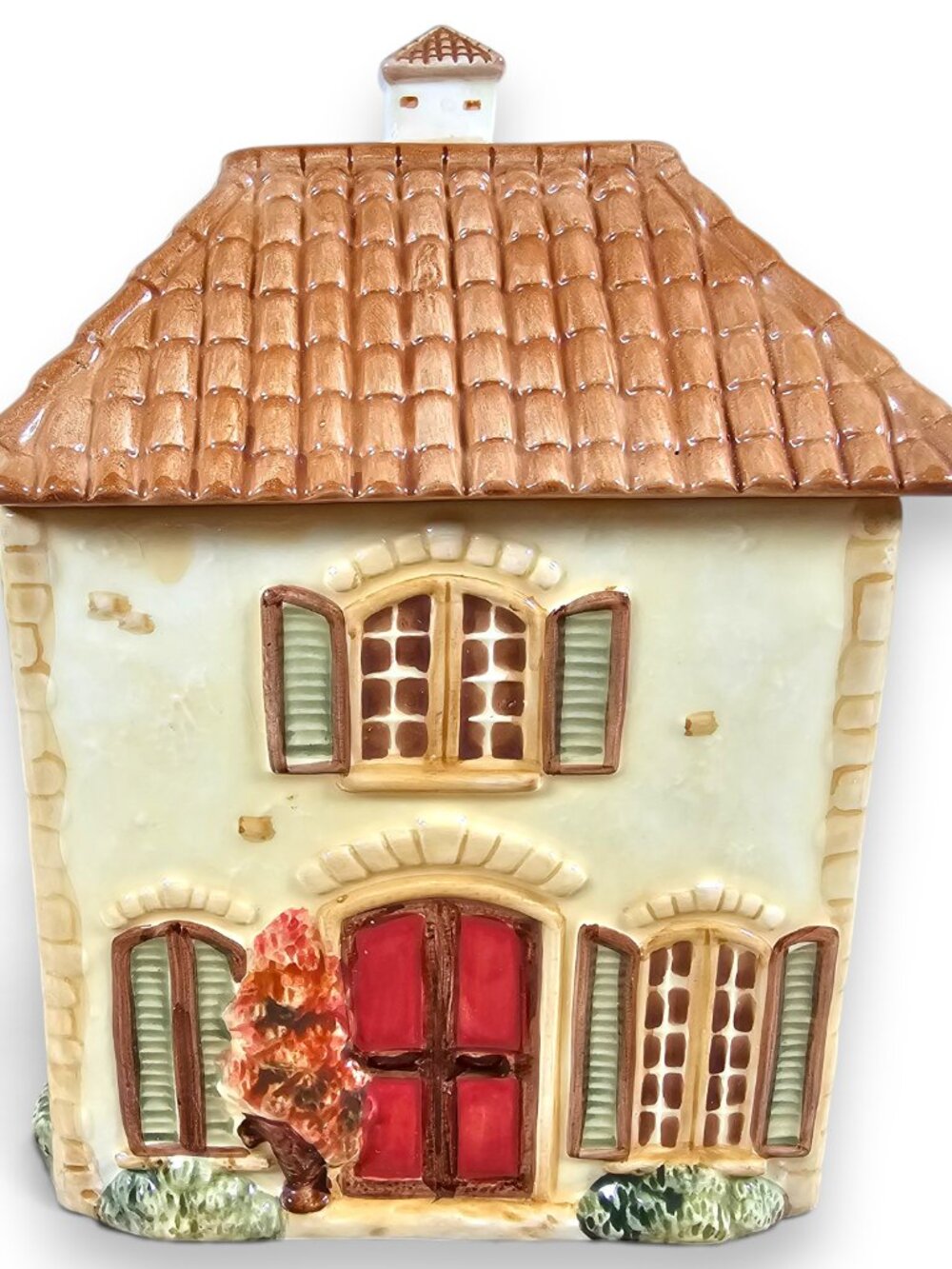 Pier 1 Toscana Canister Jar with Lid Italian Villa House Hand Painted Small 8"